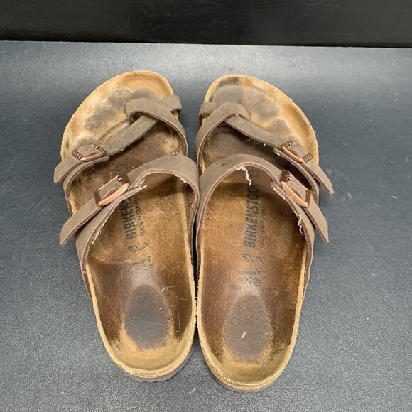 Birkenstock Mayari Birkibuc Sandals Toe Loop size 10 Mocha BirkoFlor Regular 41 - Picture 6 of 9